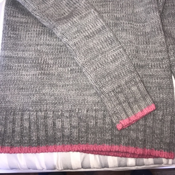 Grey and pink prince and quarter zip sweater. Size small - Picture 2 of 3